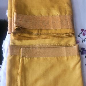 Devine Yellow Gold Colour Vichitra Silk With Blous