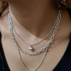 Silver Three Layer Chain