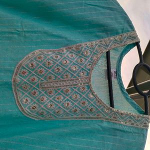 Embroidery Work Beautiful Sky Blue Kurta