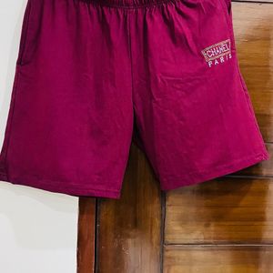 Maroon burgandy Shorts Co-ord Set