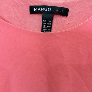 Flowy Peach/light Pink Top With Attached Lining