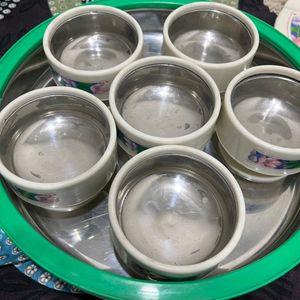 Pudding Set With 6 Cups , Stand And Lid