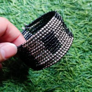 Black & Silver Beaded Bracelet