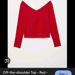 H&M Off Shoulder Red Top