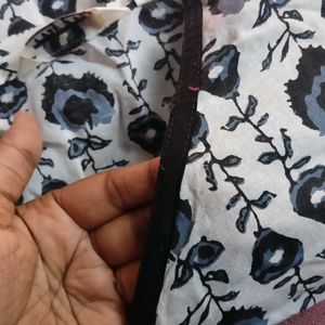 Black And White Cotton Kurti