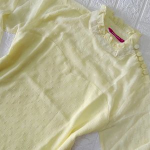 Korean pastel yellow top