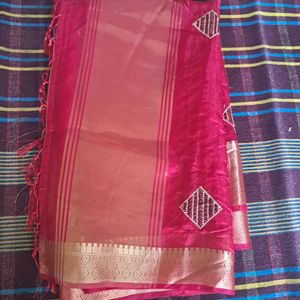 Organza Saree,Completely New,Red Color