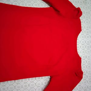 Red Front Zip Top