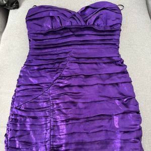 Zara Lilac Strapless Draped Mini Dress