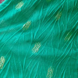 New Green Crush Pichwai Print Saree