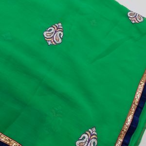 🥳Offer 🎉🔥Green Work Saree😍