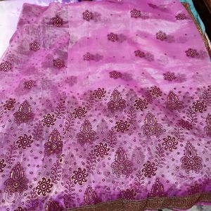 Organza Saree With Printed Design