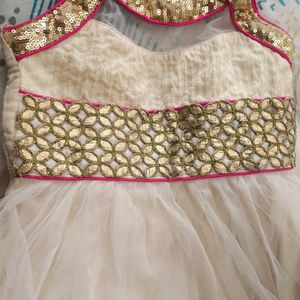 Net Frock Cream Color Good Condition Size Is 16 Fo