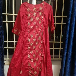 RED PARTY WEAR KURTI