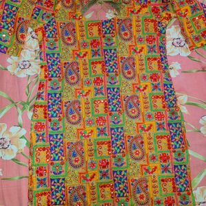 Heavy Full Embroidered Kurti With Latkan