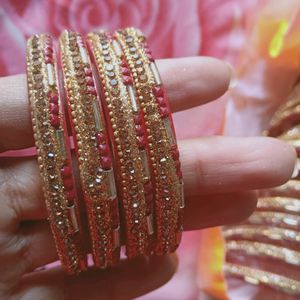4 Set Party Wear And Daily Use Glass Bangles