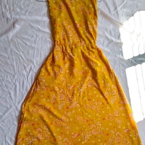 Mustard Colour A-line Kurta