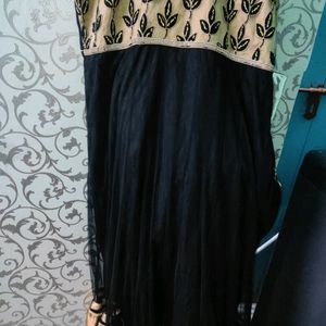 Embellished Black Net Gown