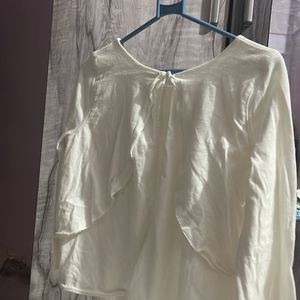 White Stylists Top With Open Back