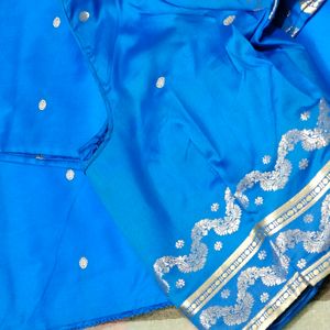 Beautiful Silk Saree With Blouse 💙