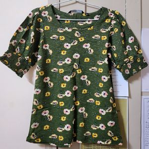 Fig Green FLORAL Top