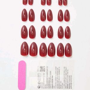 Red Almond Press On Nails.