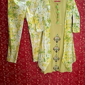 Anouk Lime Green Kurta With Trouser