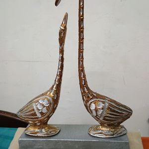 Swan Pair Brass