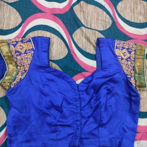 Mharoom + Blue+ Golden Party Wear Saree