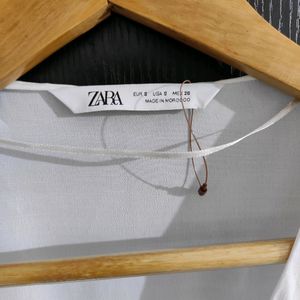 Zara White Summer Cotton Tops