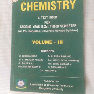 Second Year Bsc Chem Text Book