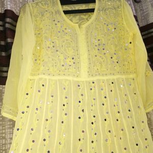 Georgeous Yellow Anarkali Kurta