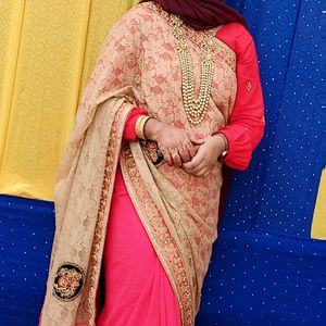 beautiful wedding saree with blouse peace