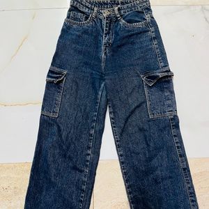 Straight Leg Cargo Jeans