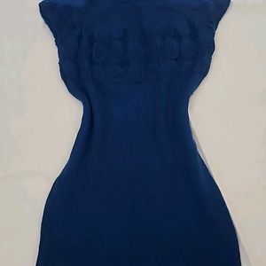 Cobalt Blue Woolen Winter Dress