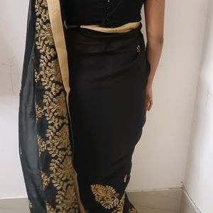 Black Embroidery Saree