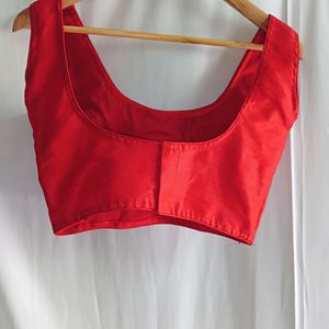 Sleeveless Designer Red Blouse