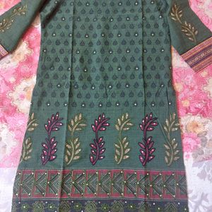 WOMEN COTTON SILK STRAIGHT KURTA SET