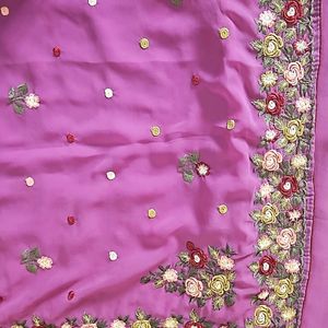 Georgette Saree With Embroidery