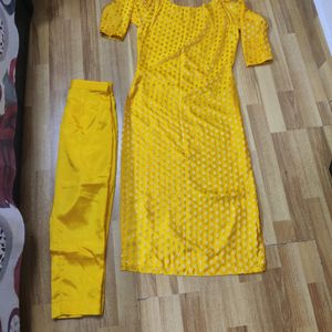 Yellow Kurti Wd Pant