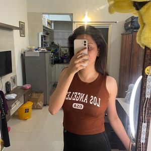 Brown Crop Top