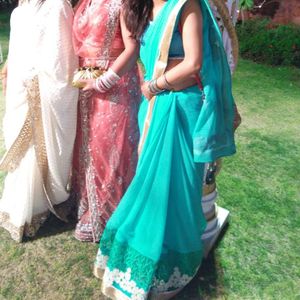 Sea Green Party Wear Saree