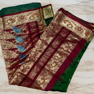 Peshwai Silk Green Saree