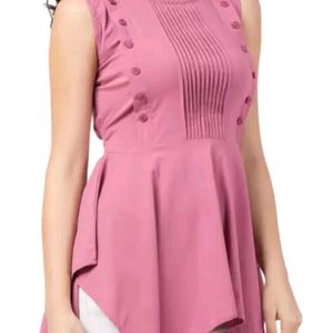 Casual Shoulder Straps Solid Women Pink Top