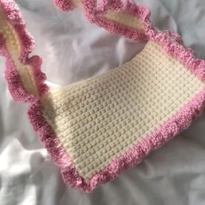 Crochet 🩷Ruffle Shoulder Bag