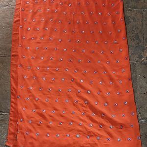 Orange Embroidery Saree