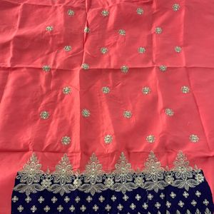 💐Peach Color Valvet Border kadhai Suit