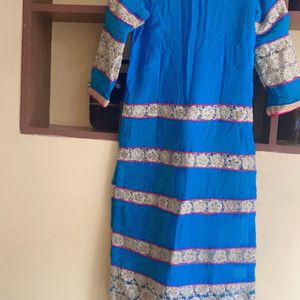 Hot Pink N Blue Kurta