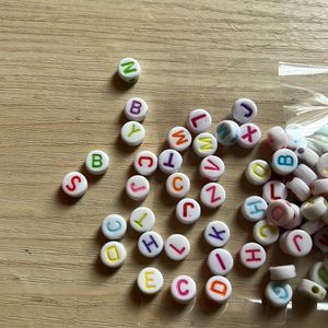 Multicolore Letter Beads Whitw