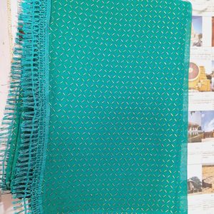 Beautiful Sea Green Handloom Chiffon Dupatta